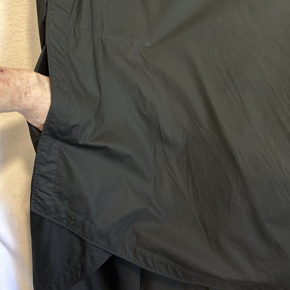 Lafayette 148 N Y Cardigan M Black Cotton Blend Cascade Shawl Collar Open Front - Picture 4 of 13